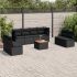 Set mobilier de grădină cu perne, 9 piese, negru, poliratan GartenMobel Dekor