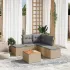 Set canapele de grădină, 6 piese, cu perne, bej, poliratan GartenMobel Dekor