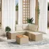 Set canapele de grădină, 6 piese, cu perne, bej, poliratan GartenMobel Dekor