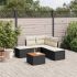 Set mobilier de grădină cu perne, 6 piese, negru, poliratan GartenMobel Dekor