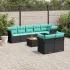 Set mobilier de grădină cu perne, 9 piese, negru, poliratan GartenMobel Dekor