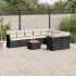 Set canapele de grădină cu perne, 10 piese, negru, poliratan GartenMobel Dekor