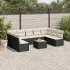 Set canapele de grădină cu perne, 10 piese, negru, poliratan GartenMobel Dekor