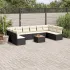Set canapele de grădină cu perne, 11 piese, gri, poliratan GartenMobel Dekor