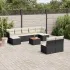 Set canapele de grădină cu perne, 10 piese, negru, poliratan GartenMobel Dekor