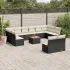 Set mobilier de grădină cu perne, 13 piese, negru, poliratan GartenMobel Dekor
