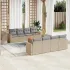 Set canapele de grădină, 9 piese, cu perne, bej, poliratan GartenMobel Dekor