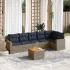 Set canapele de grădină cu perne, 7 piese, negru, poliratan GartenMobel Dekor
