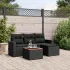 Set mobilier de grădină cu perne, 5 piese, negru, poliratan GartenMobel Dekor