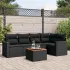 Set mobilier de grădină cu perne, 6 piese, negru, poliratan GartenMobel Dekor