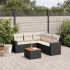 Set mobilier de grădină cu perne, 6 piese, negru, poliratan GartenMobel Dekor