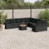 Set canapele de grădină cu perne, 11 piese, negru, poliratan GartenMobel Dekor