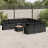 Set canapele de grădină, 12 piese, cu perne, negru, poliratan GartenMobel Dekor