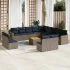 Set mobilier de grădină cu perne, 14 piese, gri, poliratan GartenMobel Dekor
