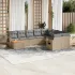 Set mobilier de grădină cu perne, 10 piese, gri, poliratan GartenMobel Dekor
