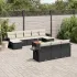 Set canapele de grădină cu perne, 11 piese, negru, poliratan GartenMobel Dekor