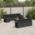 Set canapele de grădină cu perne, 11 piese, negru, poliratan GartenMobel Dekor
