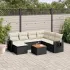 Set mobilier de grădină cu perne, 8 piese, negru, poliratan GartenMobel Dekor