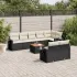 Set mobilier de grădină cu perne, 9 piese, negru, poliratan GartenMobel Dekor