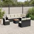 Set mobilier de grădină cu perne, 9 piese, negru, poliratan GartenMobel Dekor