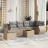 Set canapele de grădină, 7 piese, cu perne, bej, poliratan GartenMobel Dekor