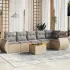 Set canapele de grădină, 7 piese, cu perne, gri, poliratan GartenMobel Dekor
