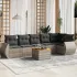Set canapele de grădină, 7 piese, cu perne, gri, poliratan GartenMobel Dekor