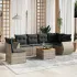 Set canapele de grădină, 7 piese, cu perne, bej, poliratan GartenMobel Dekor