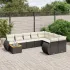 Set canapele de grădină cu perne, 10 piese, negru, poliratan GartenMobel Dekor