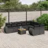 Set canapele de grădină cu perne, 10 piese, negru, poliratan GartenMobel Dekor