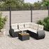 Set mobilier de grădină cu perne, 6 piese, negru, poliratan GartenMobel Dekor