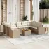 Set canapele de grădină cu perne, 10 piese, bej, poliratan GartenMobel Dekor