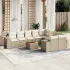 Set canapele de grădină cu perne, 10 piese, negru, poliratan GartenMobel Dekor