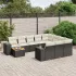 Set canapele de grădină cu perne, 11 piese, negru, poliratan GartenMobel Dekor