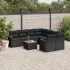 Set mobilier de grădină cu perne, 9 piese, negru, poliratan GartenMobel Dekor