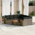 Set mobilier de grădină cu perne, 9 piese, negru, poliratan GartenMobel Dekor