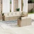 Set canapele de grădină, 8 piese, cu perne, bej, poliratan GartenMobel Dekor