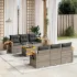 Set canapele de grădină cu perne, 7 piese, negru, poliratan GartenMobel Dekor
