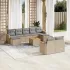 Set canapele de grădină cu perne, 10 piese, bej, poliratan GartenMobel Dekor