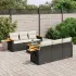 Set canapele de grădină cu perne, 7 piese, negru, poliratan GartenMobel Dekor