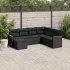 Set canapele de grădină cu perne, 7 piese, negru, poliratan GartenMobel Dekor
