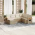 Set canapele de grădină cu perne, 7 piese, negru, poliratan GartenMobel Dekor