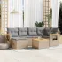 Set canapele de grădină, 7 piese, cu perne, gri, poliratan GartenMobel Dekor