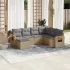 Set canapele de grădină cu perne, 7 piese, negru, poliratan GartenMobel Dekor