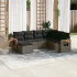 Set canapele de grădină cu perne, 7 piese, negru, poliratan GartenMobel Dekor