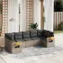 Set canapele de grădină cu perne, 7 piese, negru, poliratan GartenMobel Dekor