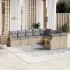 Set canapele de grădină, 9 piese, cu perne, bej, poliratan GartenMobel Dekor