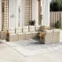 Set canapele de grădină, 9 piese, cu perne, bej, poliratan GartenMobel Dekor