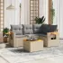 Set canapea de grădină cu perne, 5 piese, gri, poliratan GartenMobel Dekor