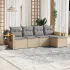 Set canapea de grădină cu perne, 5 piese, gri, poliratan GartenMobel Dekor